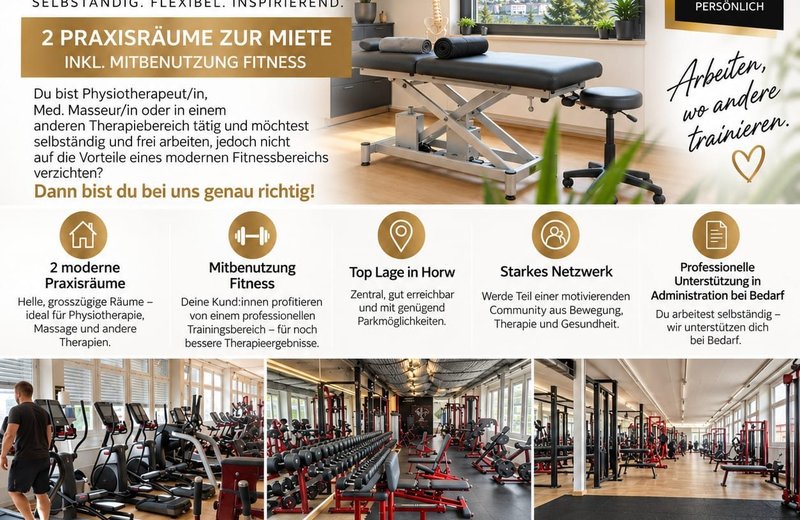Selbständig arbeiten – mit eigener Praxis UND Fitness-Infrastruktur | HORW - Image 1